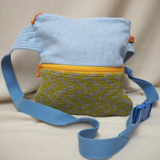 Stepped Chevron Cross-Body Bags