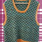 Graphic Chevron Vest - Blue/Green - Size L