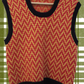 Graphic Chevron Vest - Pale Orange/Bright Pink - Size S