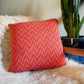 Pink and Orange Stepped Chevron Cushion - 16x16 Inch