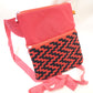 Stepped Chevron Wrap Bag - Pink and Navy