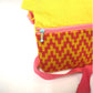 Stepped Chevron Wrap Bag - Yellow and Pink