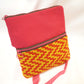 Stepped Chevron Wrap Bag - Pink, Red, and Yellow